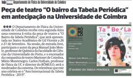 Diário As Beiras: Peça de teatro &quot;O bairro da Tabela Periódica&quot; em antecipação na Unive...