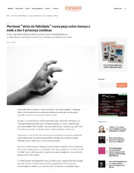 Ensaio: Marionet &quot;atrás da felicidade&quot; numa peça onde a dor é presença contínua