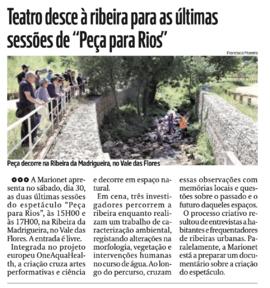 Di&aacute;rio As Beiras: Teatro desce &agrave; ribeira para as &uacute;ltimas sess&otilde;es de "Pe&ccedil;a para Rios"