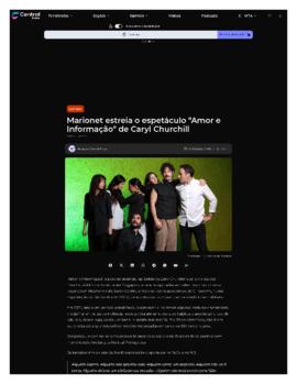 Central Press: Marionet estreia o espet&aacute;culo "Amor e
Informa&ccedil;&atilde;o" de Caryl Churchill