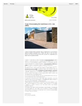 Newsletter A Escola da Noite: TCSB_programação suspensa até 3 de Abril
