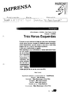 Programa do XI FITP: Três Horas Esquerdas