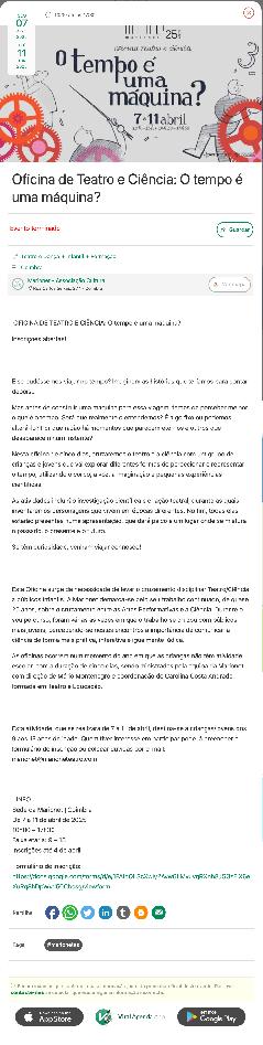 Viral Agenda: Oficina de Teatro e Ciência