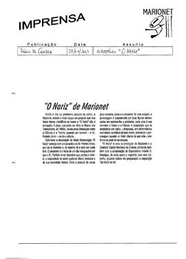 Diário de Coimbra: &quot;O Nariz&quot; de Marionet