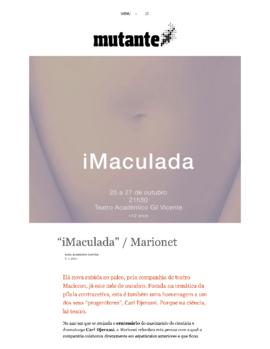 Mutante: &quot;iMaculada&quot; / Marionet