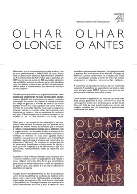 Folha de Sala: Olhar o Longe. Olhar o Antes