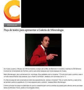 Revista C: Peça de teatro para apresentar a Galeria de Mineralogia