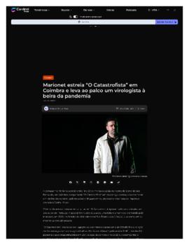 Central Press: Marionet estreia &ldquo;O Catastrofista" em Coimbra e leva ao palco um virologista ...