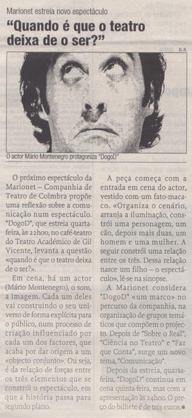 Diário de Coimbra: Marionet estreia novo espetáculo &quot;Quando é que o teatro deixa de o ser?&q...