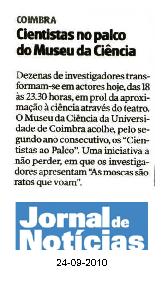 Jornal de Notícias: Cientistas no palco do Museu da Ciência