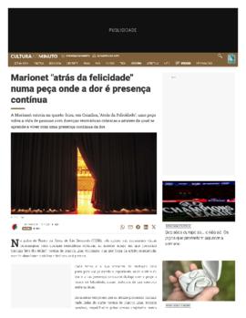 Cultura ao Minuto: Marionet &quot;atrás da felicidade&quot; numa peça onde a dor é presença contínua