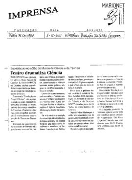 Diário de Coimbra: Teatro dramatiza ciência