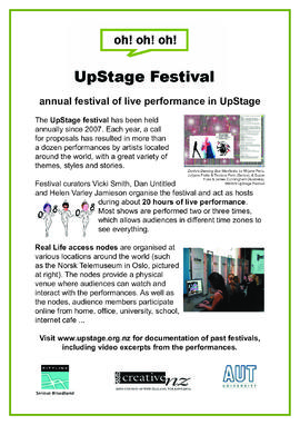 Informação sobre o Festival: UpStage 11.11.11