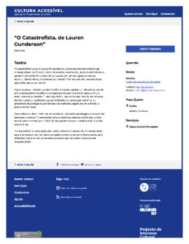 Cultura Acess&iacute;vel: "O Catastrofista, de Lauren
Gunderson"
Marionet