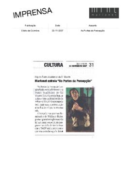 Diário de Coimbra: Marionet estreia &quot;As Portas da Percepção&quot;