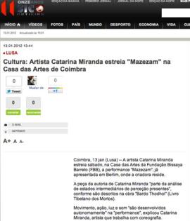 Sic Notícias: Cultura_Artista Catarina Miranda estreia &quot;Mazezam&quot; na Casa das Artes de C...