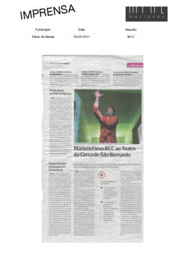 Diário As Beiras: Marionet leva BCC ao Teatro da Cerca de São Bernardo