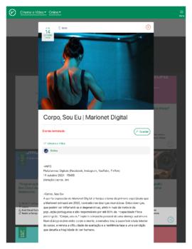 Viral Agenda: &quot;Corpo, Sou Eu&quot; | Marionet Digital
