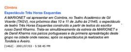 Portal Região Centro: Espetáculo Três Horas Esquerdas