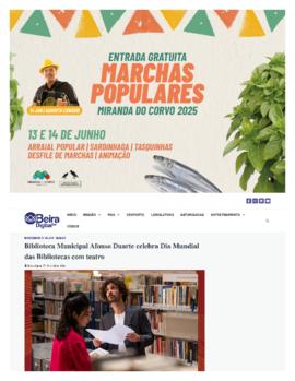 Beira Digital TV: Biblioteca Municipal Afonso Duarte celebra Dia Mundial das Bibliotecas com teatro