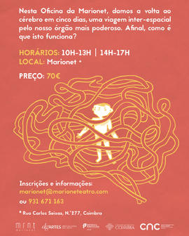 Cartaz informativo: Às Voltas com o Cérebro