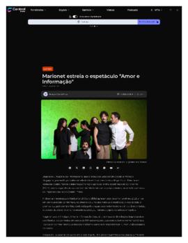 Central Press: Marionet estreia o espet&aacute;culo "Amor e
Informa&ccedil;&atilde;o"
