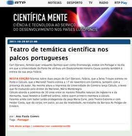 Cientifica Mente RDP Africa: Teatro de temática científica nos palcos portugueses