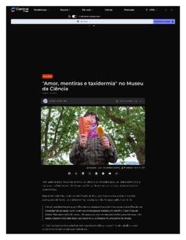 Central Press: "Amor, mentiras e taxidermia" no Museu
da Ci&ecirc;ncia