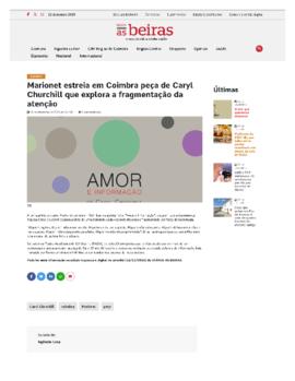 Di&aacute;rio As Beiras: Marionet estreia em Coimbra pe&ccedil;a de Caryl Churchill que explora a fragmenta&ccedil;&atilde;o ...