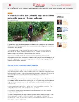 Di&aacute;rio As Beiras: Marionet estreia em Coimbra pe&ccedil;a que chama a aten&ccedil;&atilde;o para as ribeiras urbanas
