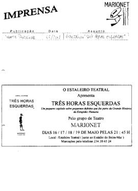 Folheto promocional: O Estaleiro Teatral apresenta