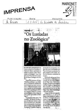 As Beiras: Teatro &quot;Os Lusíadas no Zoológico&quot;
