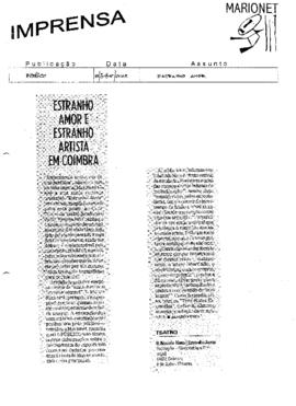 Público: Estranho Amor e estranho artista em Coimbra