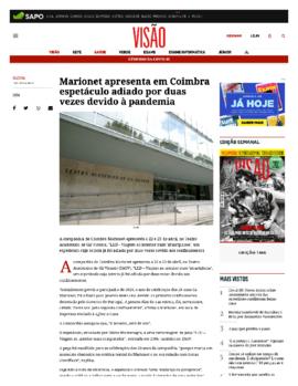 Visão: Marionet apresenta em Coimbra espetáculo adiado por duas vezes devido à pandemia